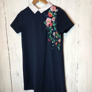 Zara Floral Embroidered Dress Medium